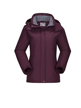 Womens Ski Jacket Waterproof Winter Coat Fleece Snowboard Jacket Warm Hooded